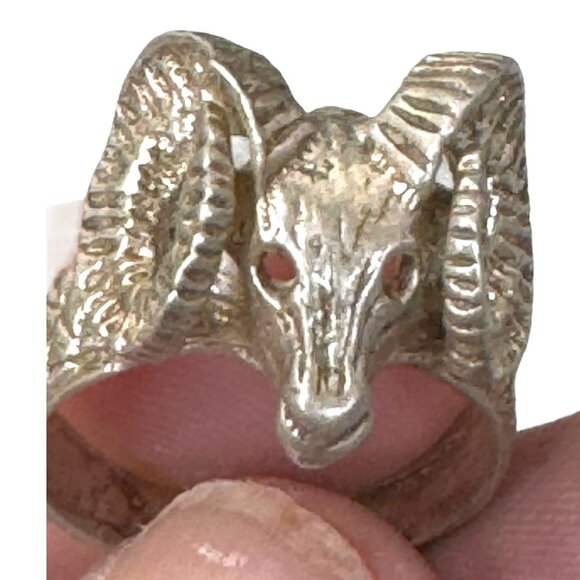 Ram's Head Ring Zodiac Sign Aries Witch Jewelry Gothic Occult Goat Astrology 6.2 - Picture 1 of 11